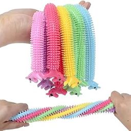 Sawkirp Darshraj Toys for Kids, Unicorn Toys Stretchy String Autism Sensory Toy for Anti Anxiety & Stress Relief, Fun Noodle Worm Colorful Long Squishy Rubber Dinosaur Toy for Kids (Pack of 2)-image-2