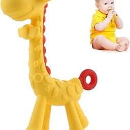 Moppets Baby Silicone Giraffe Teether In Storage Box (Yellow), Infant-19
