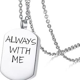 HUANIAN Stainless Steel Simplicity Shape Canister Capsule Memorial Keepsake Pendant Cremation Ash Urn Necklace for Men-17