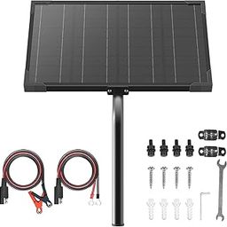 Voltset 20 Watt Solar Panel Kit Powered Charger, 12V Waterproof Solar Battery Trickle Charger Maintainer with Tubular Bracket Mounted Installation for Automatic Gate Opener, Electrical Fence-10