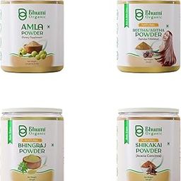 Bhumi Organic Natural Hair Care Powder Set, Amla 250g, Reetha 250g, Shikakai 200g, Bhringraj 200g-image-63