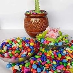 Decorative Coloured Pebbles for Plant Pots and Garden, 5 kg Mix Pack, Multi-Colour-image-47