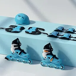 Lifelong Inline Skates for Kids - Roller Skate Shoes-4 Wheels Inline Skates-Skating Shoes for Boys & Girls with Safety Kit- Skate Scooter- Liner Skates-1 Pair of Skates, Small (UK Size 4-7), Blue-picture-27