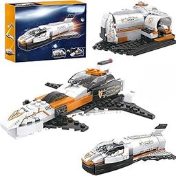 Galaxy Hi-Tech 3 in 1 Future Flyer, Space Station, Fighter Jet Building Brick Set STEM Toy for Kids Educational Construction Kit Set Space Astronaut Theme Blocks and Bricks 168+ Pcs DIY-5