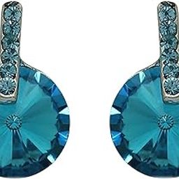 Rhodium Plated Alluring Aqua Blue Stud Earrings for women ER1193689RBlu-image-33