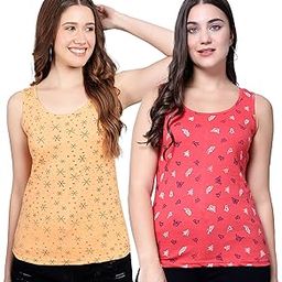 Women Tank Top – Regular Fit Cotton Sleeveless Tee | Ladies Casual Tank Top,Yoga Workout Top,Soft Cotton Tank for Girls & Women-Pack of 2-image-35