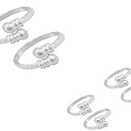Toering 2 Pair Finger Ring and 1 Pair Thumb Ring Adjustable for Feet and Women Set of 3 Pairs Toerings. (001-3PAIRS)-image-72