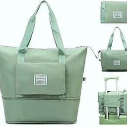 KAKUSHIN Waterproof Expandable Travel Duffel Bag – Lightweight, Foldable Weekender Tote for Women – Large Capacity for Travel & Gym (Light Green)-image-71
