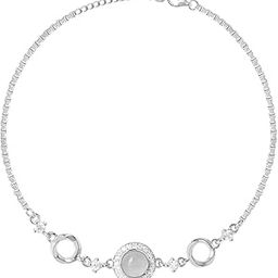 Round Dual Circular Anklet | Waterproof & Anti-Tarnish | Pure Silver Jewellery for Women | Anklet for Women | Gift for Women & Girls-24