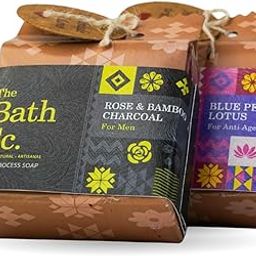 Bath Science Natural Cold‑Process Soap Gift Set, Rose & Bamboo Charcoal for Men, Blue Pea & Lotus Anti‑Ageing Skincare Trio-image-60