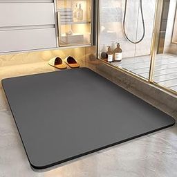 Paghadi Rectangular Shape Bath Floor Mat -Rubber Non Slip Quick Dry Super Absorbent Thin Bathroom Rugs Fit Under Door-Washable Rug Bathtub,Shower Room,Sink (60X40 Cm)-image-35