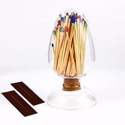 Matches in a Jar with Striker, Glass Match Cloche with Striker, Glass Match Holder with Striker, Fancy Match Striker Holder Jar-Match Not Included-17
