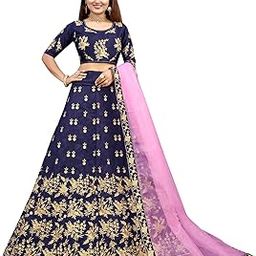 Women Banglory Embroidered Semi Stitched Lehenga Choli And Dupatta Set JANZAR-LEHENGA-New-27