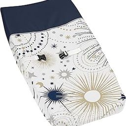 Sweet Jojo Designs Star and Moon Boy or Girl Baby Nursery Changing Pad Cover - Navy Blue, Gold, and Grey Celestial Sky Stars Gender Neutral Unisex-image-57