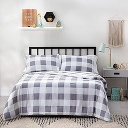 LINENSPA All Season Hypoallergenic Down Alternative Microfiber Comforter, Oversized King, White/Gray-image-40