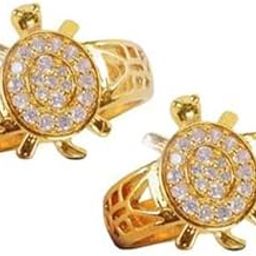 All in ONE Warehouse Adjustable Tortoise Meeru Ring for Men and Women Giving Success & Prosperity in Your Home or Workspace - (Gold Plated - Set of 2 Metal Crystal Ring)-image-17