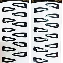 Happiory - Hair Snap Clips for Girls, 48 Pieces, Black Metal, 3 cm Length-image-12