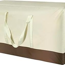 Patio Cushion Storage Bags 420D Waterproof Outdoor Protective Zippered Furniture Cushion Storage Bag Patio Cushion Cover Storage Bag 60" L x 20" W x 28" H Beige-image-10
