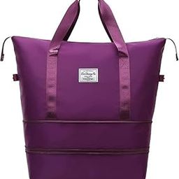 Ship Womens Large Capacity Folding Casual Bag Travel Outdoor Lightweight Waterproof Carry On Luggage Bags with Fixed Strap Dry and Wet Separation Foldable Duffel Bag for Foldable Bag Peach,-image-20