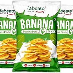 Fabeato Banana Chips Pudhina Punch Flavor No Palm Oil, No MSG, 70g (Pack of 3) | | Minty & Spicy Crunch | Preservative-Free Snack-image-72