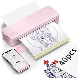 JADENS Wireless Tattoo Stencil Printer, 40 Free Transfer Papers,-image-96