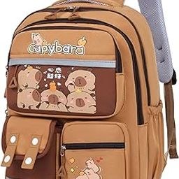 funblast Capybara Backpack for Kids – 18L Cartoon School Bag for Boys & Girls, Lightweight & Spacious Bagpack - Multicolor (40 x 30 x 15 cm)-picture-1