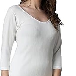 Women's Winter Warmer Thermal Vest 3/4 Sleeves Ultra Soft Scoop Neck Winter Inner Wear Top Johns Underwear-image-33