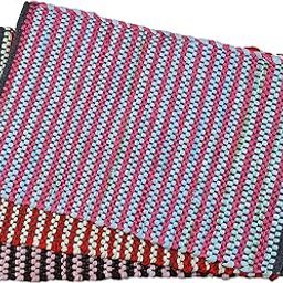 AMRO HOME NEEDS Multi Colour Traditional Style Checkered Design Cotton-Polypropylene Blend Door MAT Size 16 X 24 INCHES (Pack of 3)-image-24