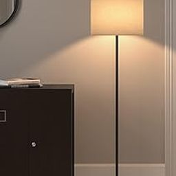 Floor Lamp Standing Modern Black 5ft Height Beige Lamp Shade Floor lamp for Living Room Corner, Home, Hotel-picture-13