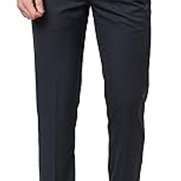 Men's Mid Rise Regular Fit Solid Pattern Poly Wool Blend Flat Front Formal Trouser-image-90