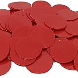 Token Coins Big Size |Token Coins Without Number | Plastic Game Tokens 32mm (Red, 100 Count 32mm Big Size)-image-4