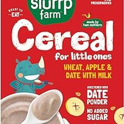 Slurrp Farm No Added Sugar Instant Cereal | Wheat, Apple & Date with Milk | No Preservatives | Mildly Sweetened with Date Powder | 200g-81