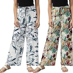 Relax Fit payjama with Floral Prints, Breathable Cotton Fabric with Drawstring Waistband Closure, for Women-image-72