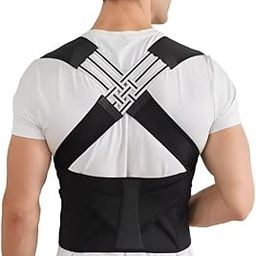 QP360 Posture Corrector Back Support Brace Belt, Adjustable Cross Design Upper and lower Backbone Pain Relief Belt Backbone Posture corrector belt (M)-image-99