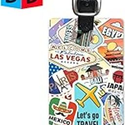 Lentikart 3D Lenticular Luggage Tag Long Single Piece | World Famous Stamp Sticker | Luggage/Bag/Travel ID Label Tags for Suitcase & School Bags-picture-22