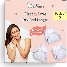 SuperBottoms DryFeel Baby Langot 0-6 months l Organic Cotton Modern Baby Nappy l Mess-free Langot with Gentle Elastics l Super DryFeel Top Layer l Diaper-free Time Essential | 3 Pack-12