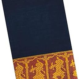 Saradhi Fashon's Bharatanatyam And Kuchipudi Dance Practice Saree(Black with Maroon Border Goll Doll-image-3