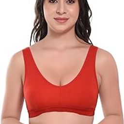 Pack of 1 Non Padded Slip on Innerwear Women Wire Free Seamed Full Coverage T- Shirt Sports Bra-image-10