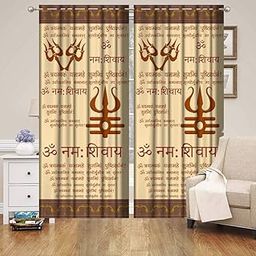 UNNAK 3D Digital Printed Polyester Fabric Curtain- (7FT) - Set of 1, Multicolor, Grommets(Eyelet)-image-14