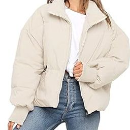 Women's Winter Warm Long Sleeve Zip Up Drawstring Baggy Cropped Puffer Down Jacket Coat Outerwear-image-37