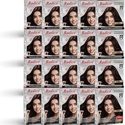 Radico Natural Herbal Permanent Shade Hair Colour - No Ammonia Formula - Long-Lasting Natural Looking Color - 100% Grey Coverage, Easy to Use, Mix & Apply (Pack of 10) (Dark Brown)-5