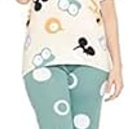 Fashiol Women's Collar Neck Tie and Dye Night Suit Cotton Night Wear Summer Top Pyjama Ladies Casual Printed Loungewear Shirt Pajama Set (Multicolor)-picture-5