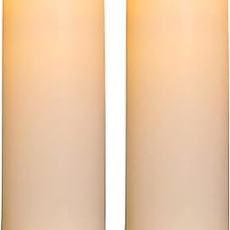 OWLBAY 10"x4" Outdoor Waterproof Flameless Candles, Battery Operated Flickering LED Candles with Timers, Larger Rainproof Flamless Pillar Candles,Long Lasting, Ivory White, Set of 2-21