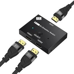 Famous Quality® 2 Port Bi-Directional Manual HDMI Switch 2 in 1 Out or 1 in 2 Out Splitter Supports 4K 2K 3D Full HD 1080p-image-12