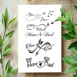 Komstec Mom Dad With Arrow Tattoo Temporary Tattoo Stickers For Male And Female Fake Tattoo Waterproof Tattoo body Art-20
