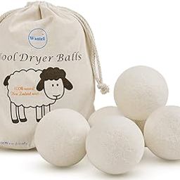 Wool Dryer Balls 6-Pack XL Laundry Dryer Balls Reusable Natural Fabric Softener New Zealand Organic Wool Handmade Reduce Wrinkles & Shorten Drying Time by WANTELL (White, XL)-picture-12