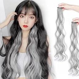 ROCXY New Styles with Hair Extensions Highlighter For Women And Girls (Grey-3)-image-77