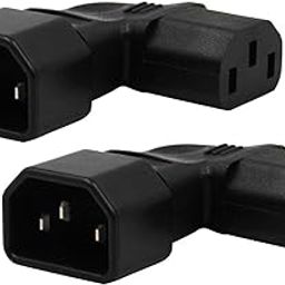 WYMECT 2 Pack Right Angle IEC C14 to C13 Power Adapter PDU Power Extension for LCD LED TV Wall Mount-27