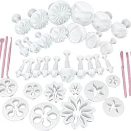 RKPM Decorating Fondant Icing Plunger Cutters Set 47-PCS, Multicolour-image-53
