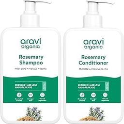 Aravi Organic Anti-Hairfall & Hair Growth Solution | Rosemary Shampoo & Conditioner Combo | Sulphate-Free Formula with DHT Blocker for Stronger, Healthier| For Men & Women | 200ml Each-image-49